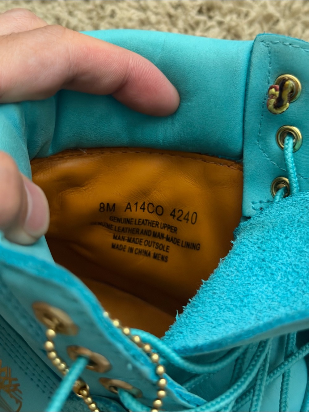 Wale x Villa x 6 Inch Timberland Boot 'The Gift Box' Turquoise US Mens Size 8 - Picture 7 of 9